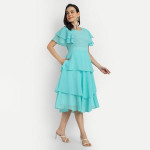 Flutter Sleeves Georgette One Piece Dress